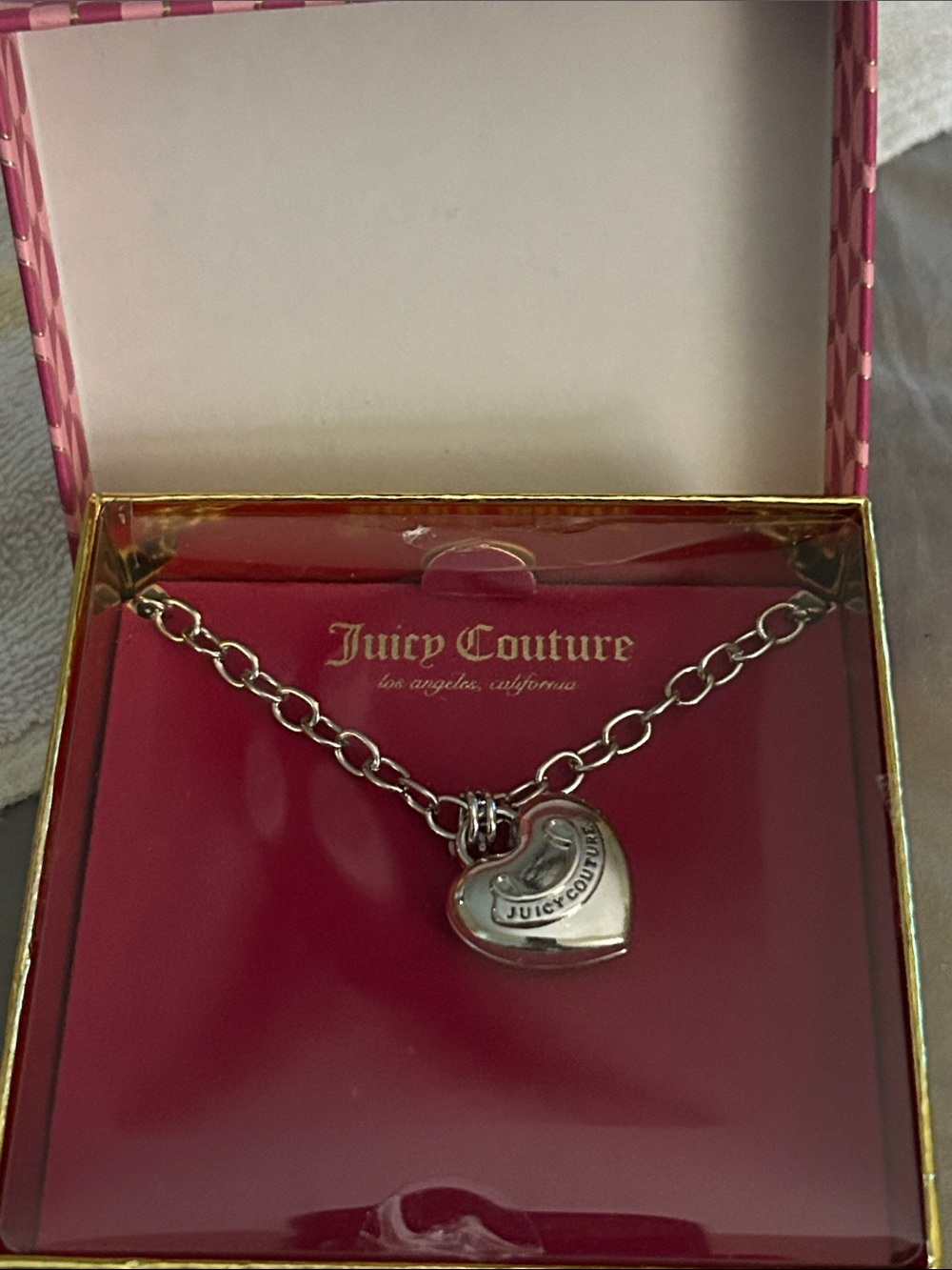 🆕 Juicy Couture Silver Heart Locket Necklace - Silver